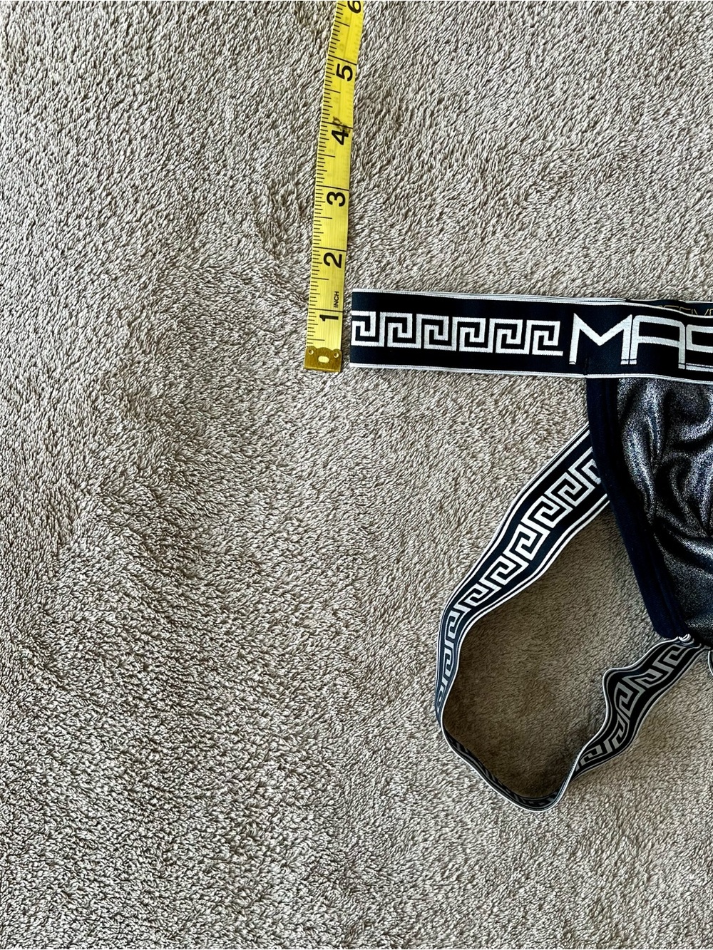 Andrew Christian Black and Solver Shiny Jockstrap with Massive Waistband - Picture 4 of 4